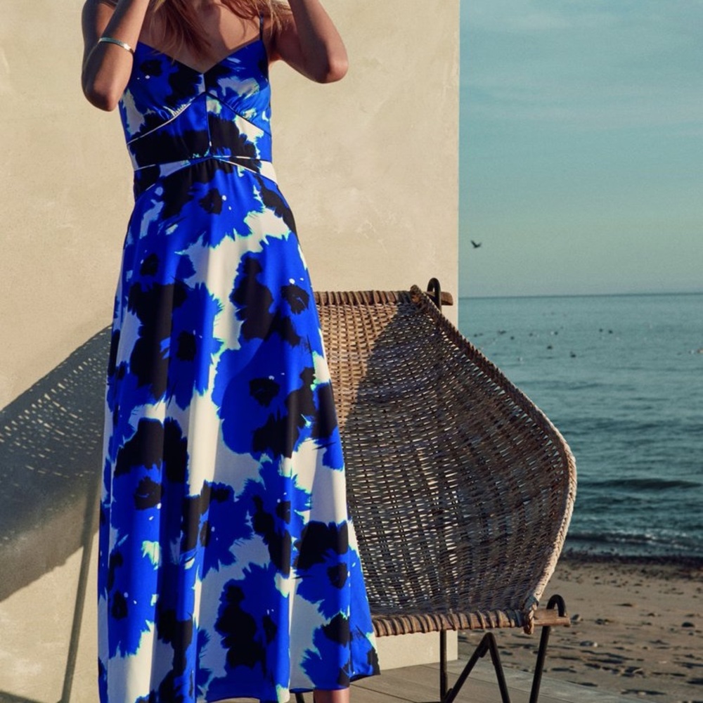 BANANA REPUBLIC BLUE AND WHITE MAXI DRESS
